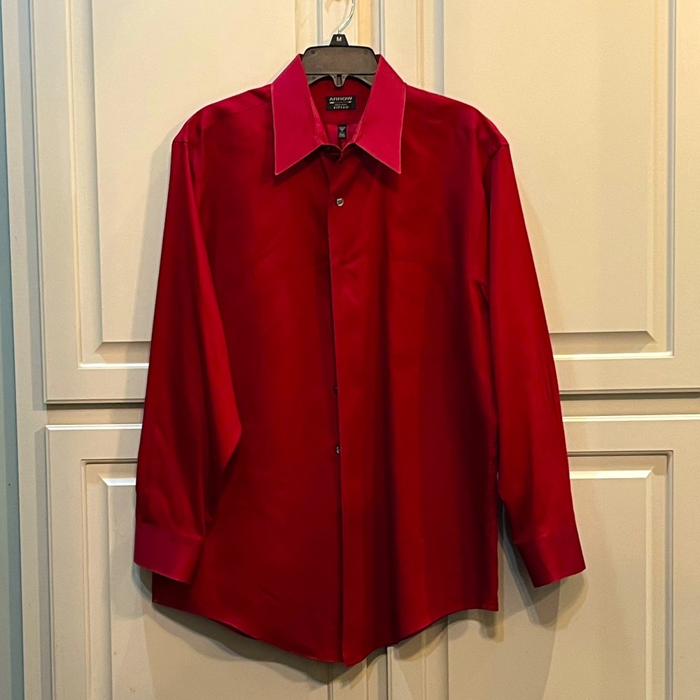 Men’s Sateen Wrinkle Free Dress Shirt -  17-32/33 XL